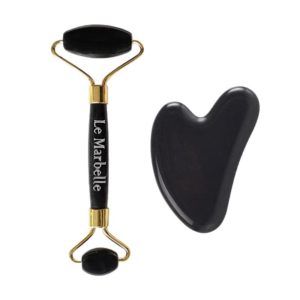 Black Obsidian Roller and Gua Sha Luxurious Combo